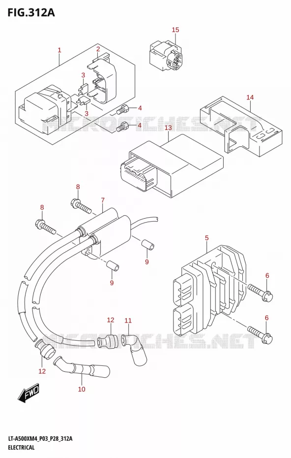 ELEKTRISCH (LT-A500X:(P03,P28)) Suzuki QUAD 500 KINGQUAD 2024  LT-A500XM4 P03 2024 M4 (P03)