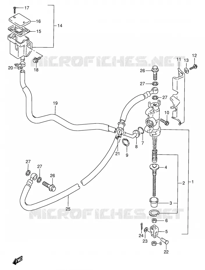 ACHTER HOOFDREMCILINDER Suzuki MOTO 800 VX 1996  VX800UT(E4)