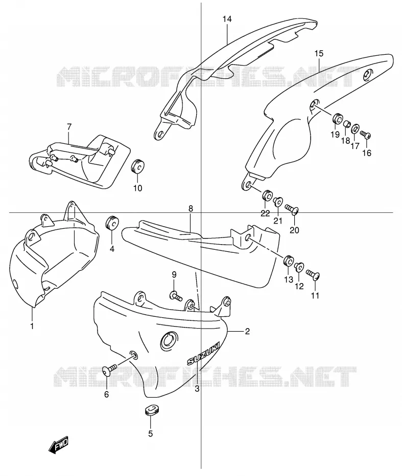 ACHTER KUIP  (MODELE K1/K2/K3/K4) Suzuki MOTO 125 INTRUDER 2000  VL125Y(E2)