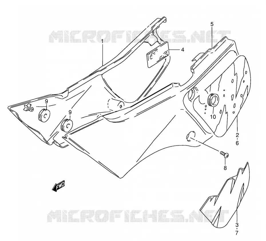 ACHTER KUIP  (MODELE M/R) Suzuki MOTO 50 TS-X 1987  TS50XKH(E1)