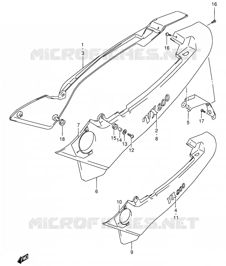 ACHTER KUIP  (MODELE N/P) Suzuki MOTO 800 VX 1990  VX800L(E4)