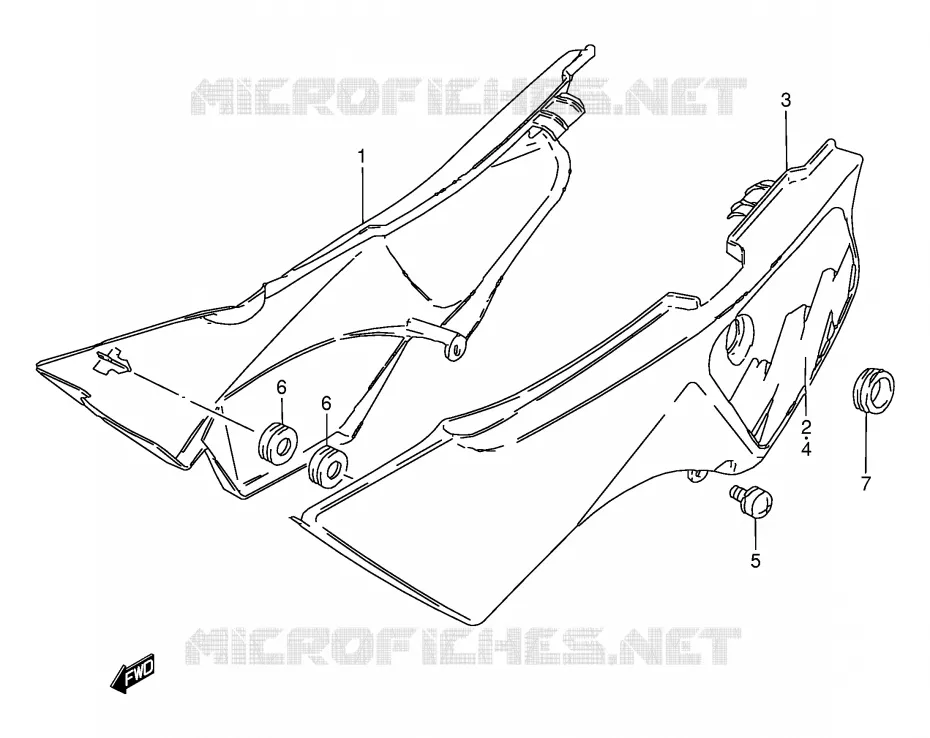 ACHTER KUIP  (MODELE P/S) Suzuki MOTO 50 TS-W 1985  TS50WF(E6)