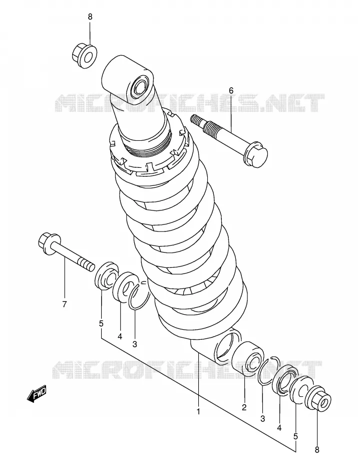ACHTER SCHOKDEMPER Suzuki MOTO 50 TS-X 1991  TS50XAM(E4)