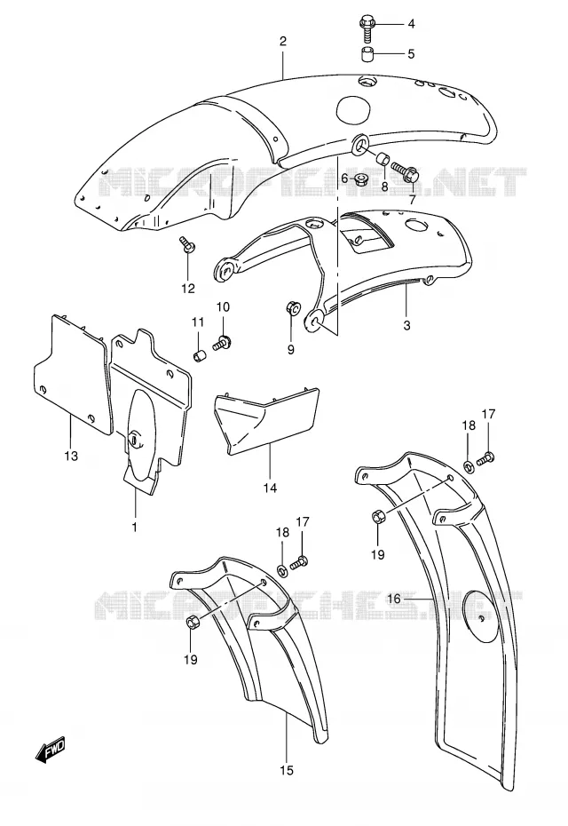 ACHTERSPATBORD (MODELE Z) Suzuki MOTO 125 TS-ER 1982  TS125ERZ(E1)