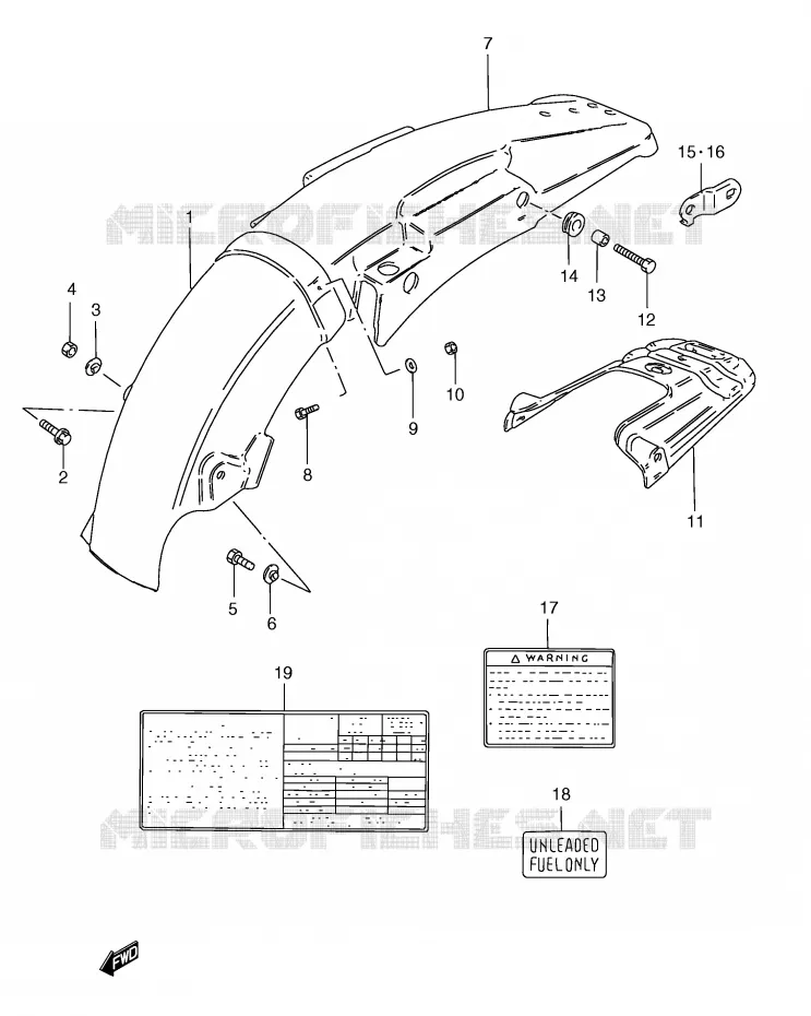 ACHTERSPATBORD (TS185ERY/ERK1) Suzuki MOTO 185 TS-ER 2000  TS185ERY(E1)