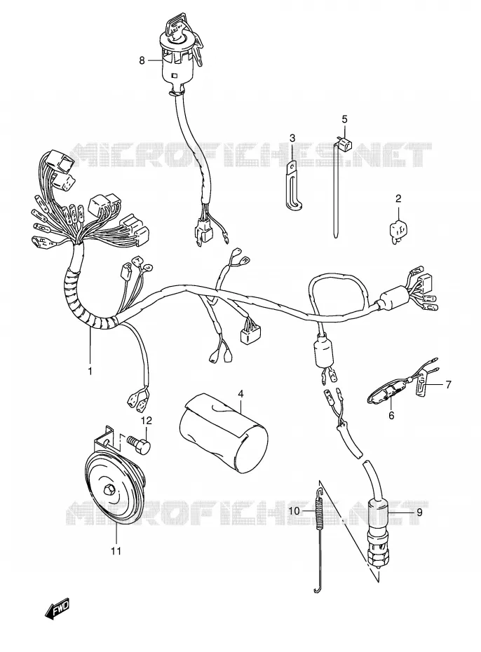 BEDRADING (MODELE R P9) Suzuki MOTO 125 TS-ER 1982  TS125ERZ(E1)