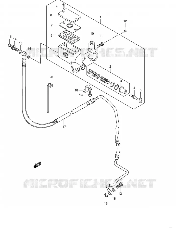 CLUTCH HOOFDREMCILINDER (MODEL K5/K6/K7/K8) Suzuki MOTO 1400 INTRUDER 2005  VS1400K5(E3/E28)