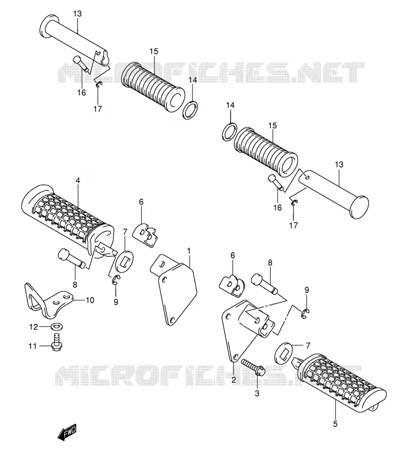 FOOTREST (MODELE K3/K4) Suzuki MOTO 250 INTRUDER 2004  VL250K4(E2)
