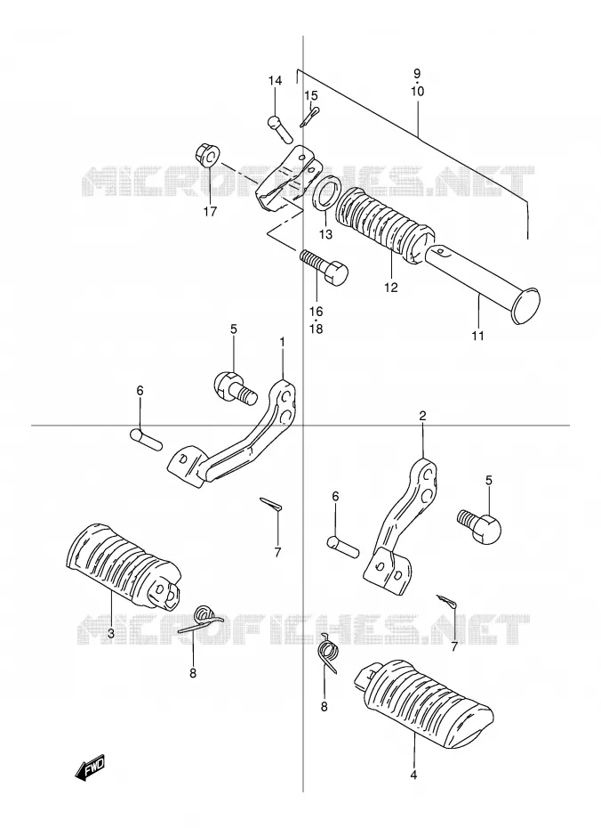 FOOTREST Suzuki MOTO 125 TU 1999  TU125X(E2)