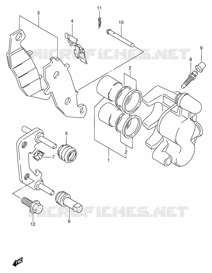 FRONT CALIPER (MODELE T) Suzuki MOTO 800 VX 1992  VX800N(E4)