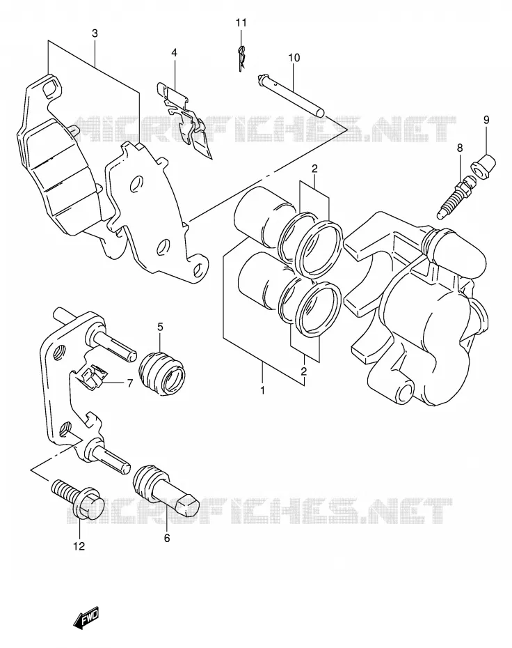 FRONT CALIPER (MODELE Y/K1) Suzuki MOTO 250 TU 2000  TU250XY(E2)
