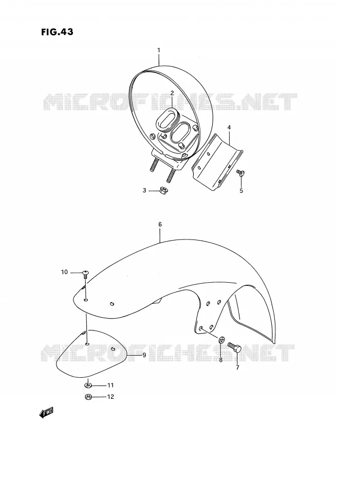FRONT FENDER (MODELE H/J/K/L/M/N/P/R) Suzuki MOTO 1400 INTRUDER 1994  VS1400GLPR(E2)