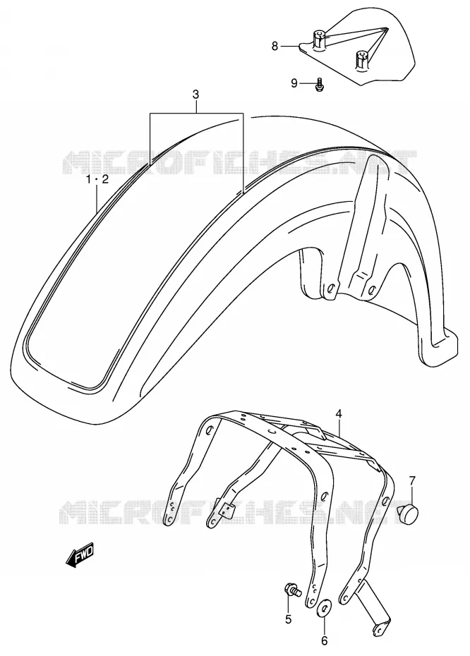 FRONT FENDER (MODELE K2) Suzuki MOTO 800 VOLUSIA 2004  VL800ZK4(E2)