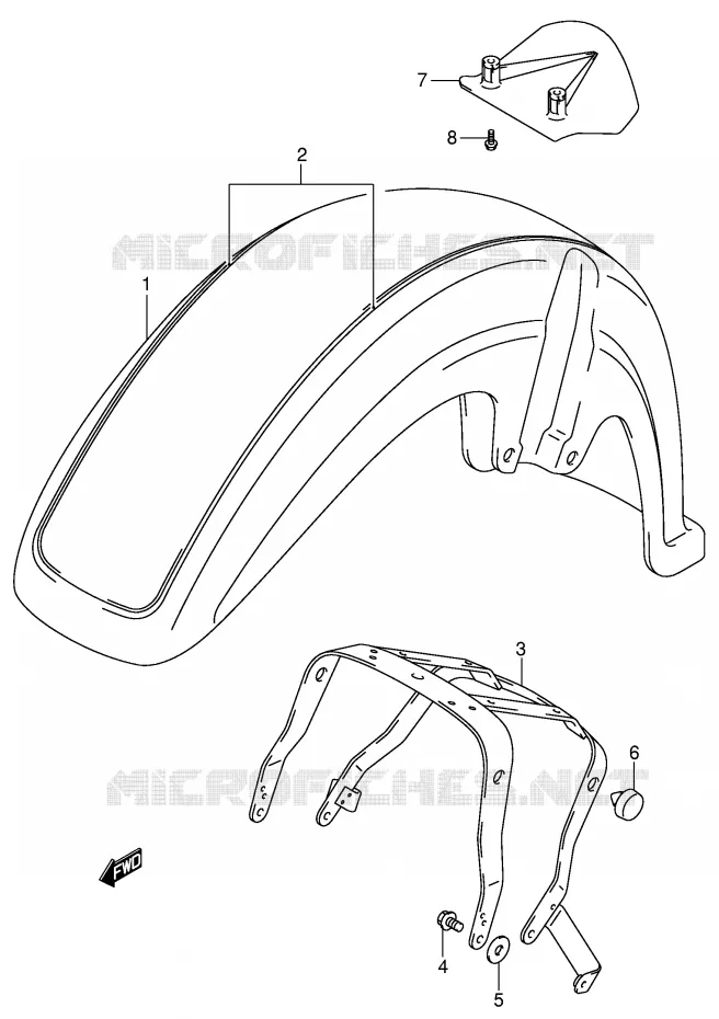 FRONT FENDER (MODELE K3) Suzuki MOTO 800 VOLUSIA 2001  VL800K1(E2)