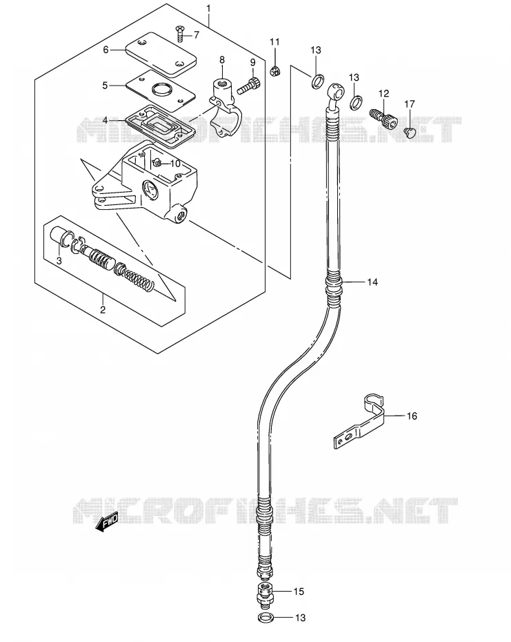 FRONT HOOFDREMCILINDER (MODEL K5/K6/K7/K8) Suzuki MOTO 1400 INTRUDER 2006  VS1400K6(E3/E28)