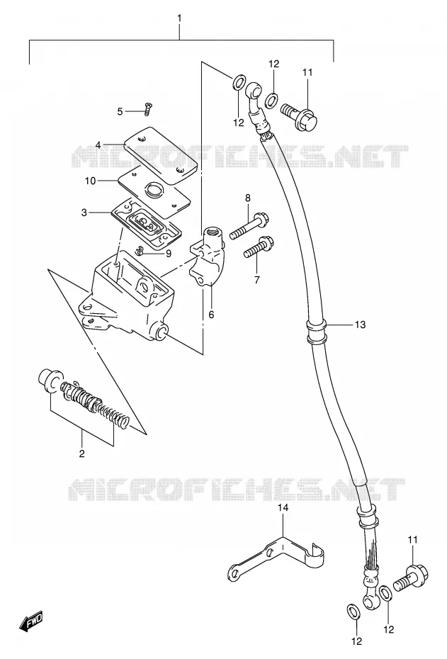 FRONT HOOFDREMCILINDER Suzuki MOTO 250 TU 2001  TU250XK1(E2)