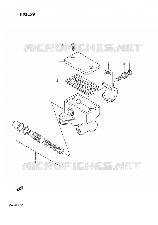 FRONT HOOFDREMCILINDER (VS750GLFG/GLFH/GLEFH) Suzuki MOTO 750 INTRUDER 1987  VS750GLFH(E1)
