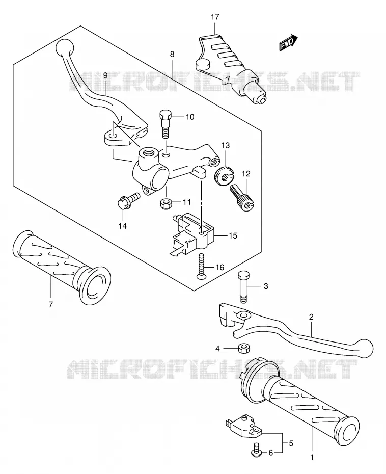 HANDGRIPS - LEVERS Suzuki MOTO 125 INTRUDER 2000  VL125UY(E22)