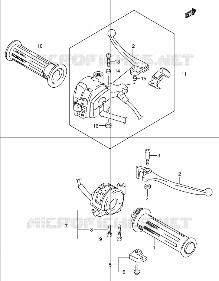 HANDGRIPS - LEVERS Suzuki SCOOTER 150 EPICURO 2001  UC150RK1(E34)