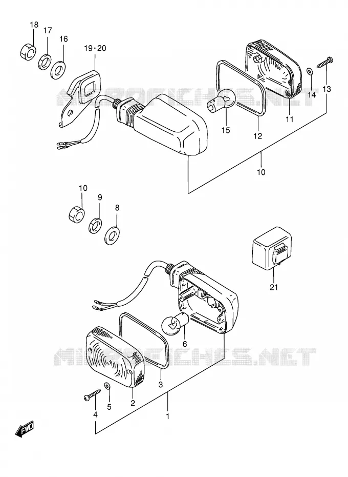 INDICATOREN (E9, E95, MODELE L P9) Suzuki MOTO 125 TS-ER 1982  TS125ERZ(E1)