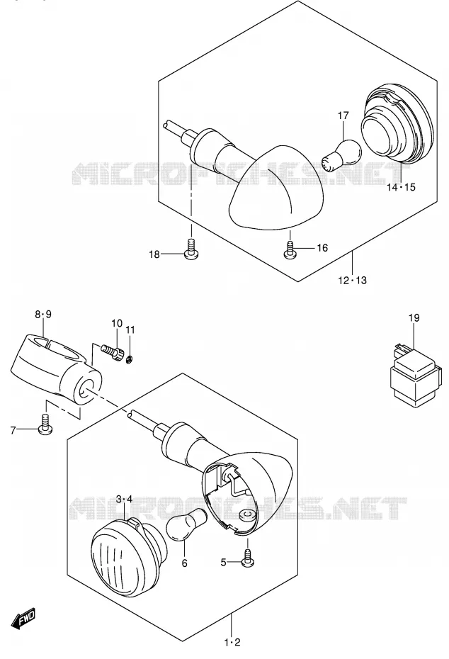 INDICATOREN (MODELE K4/K5) Suzuki MOTO 800 INTRUDER 2005  VS800K5(E3/E28)