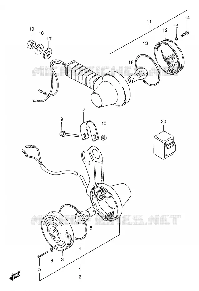 INDICATOREN (MODELE M) Suzuki MOTO 50 TS-X 1994  TS50XAR(E4)