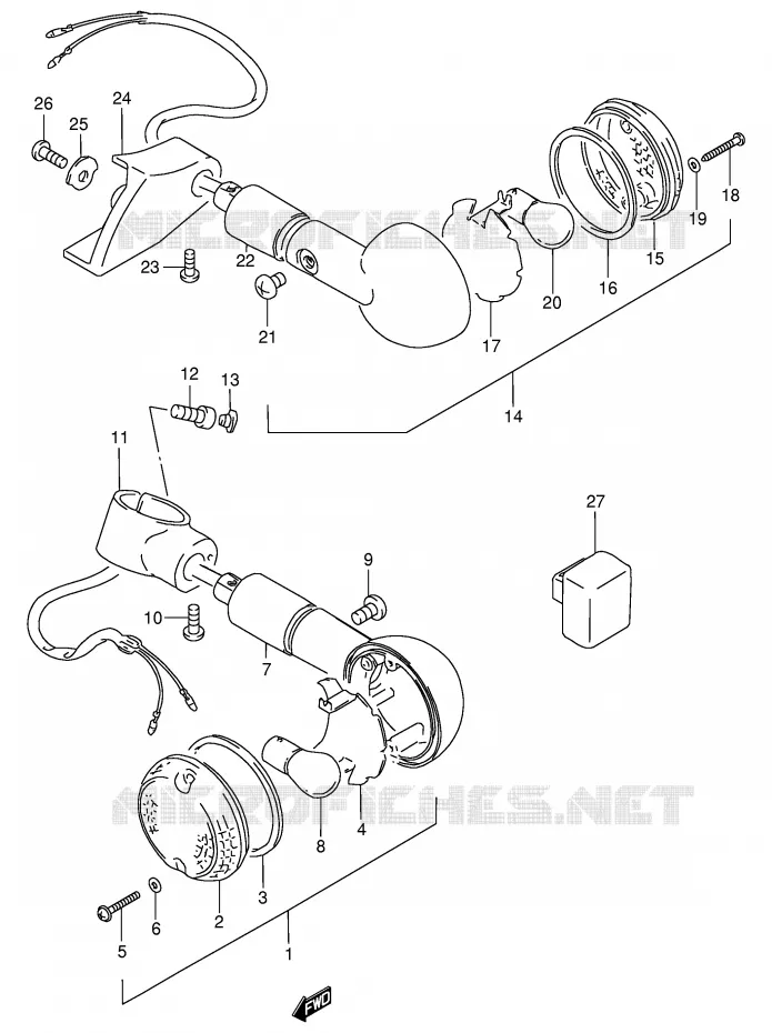 INDICATOREN (MODELE S) Suzuki MOTO 800 INTRUDER 1992  VS800GLN(E2)