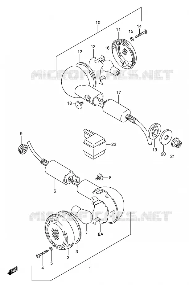 INDICATOREN (MODELE T) Suzuki MOTO 800 VX 1992  VX800N(E4)