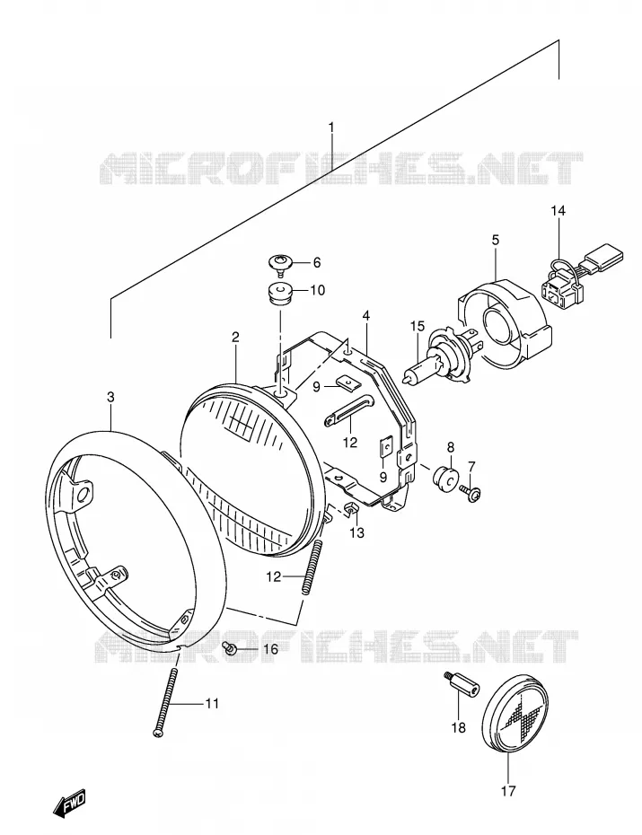 KOPLAMP (E24) Suzuki MOTO 250 INTRUDER 2002  VL250K2(E2)
