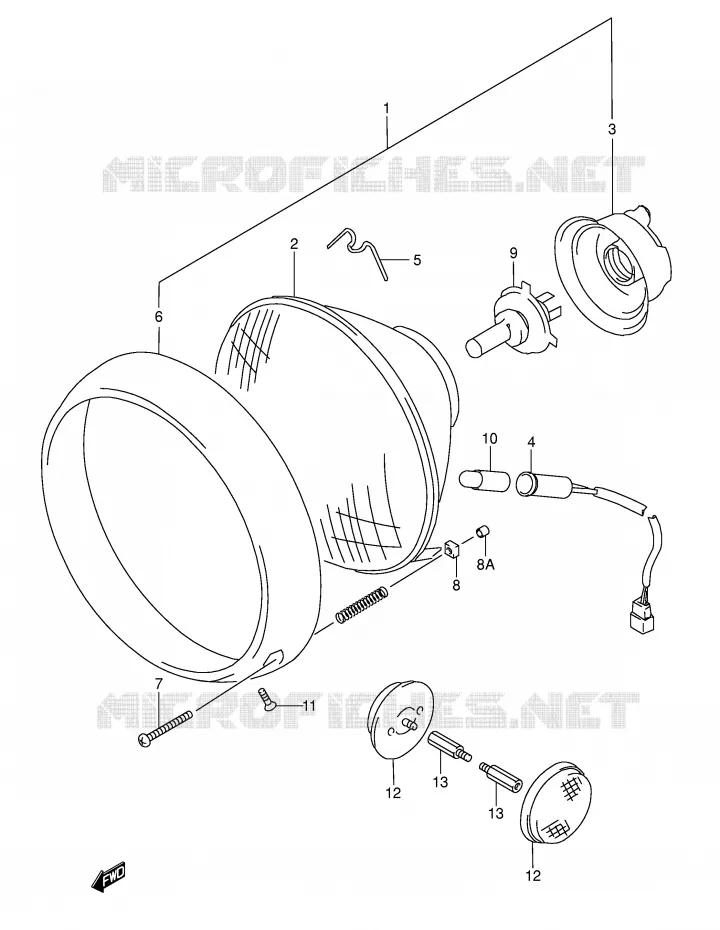 KOPLAMP (MODELE K1/K2/K3/K4 E2,E19,E24,P37) Suzuki MOTO 1500 INTRUDER 1998  VL1500W(E2)