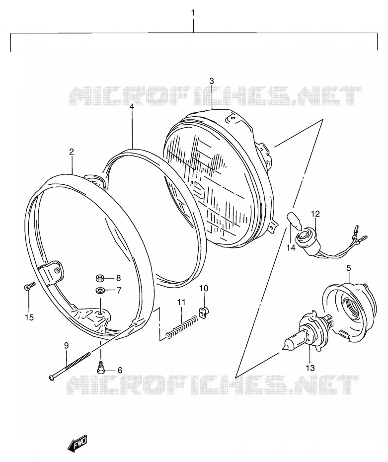 KOPLAMP (MODELE P/R E2,E24) Suzuki MOTO 800 VX 1991  VX800M(E4)