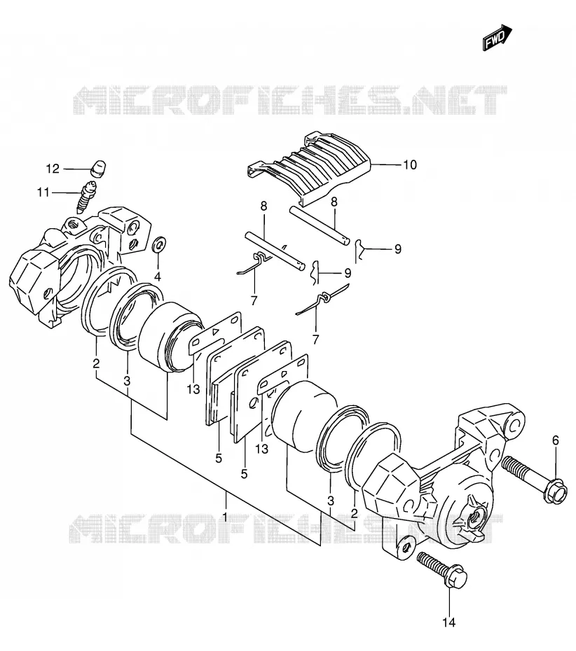 REAR CALIPER (MODELE L/M/N) Suzuki MOTO 800 VX 1996  VX800T(E4)