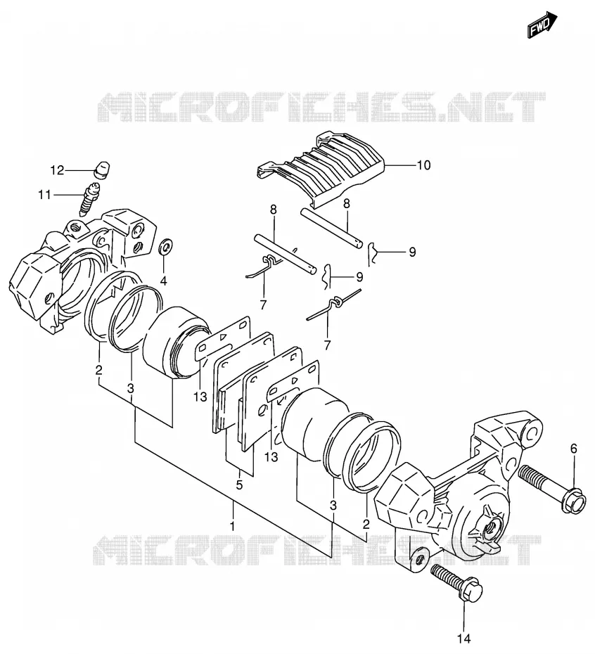 REAR CALIPER (MODELE P/R/T) Suzuki MOTO 800 VX 1990  VX800L(E4)