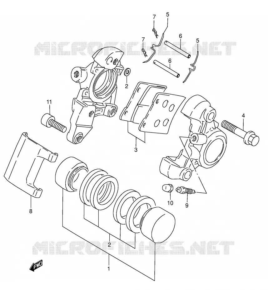 REAR CALIPER (MODELE W) Suzuki MOTO 1500 INTRUDER 2014  VL1500K3(E2)