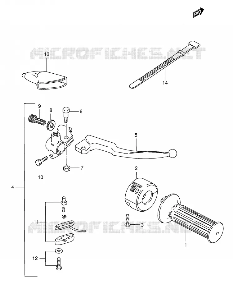 RECHTER HENDEL - HANDGREEP Suzuki MOTO 185 TS-ER 2000  TS185ERY(E1)