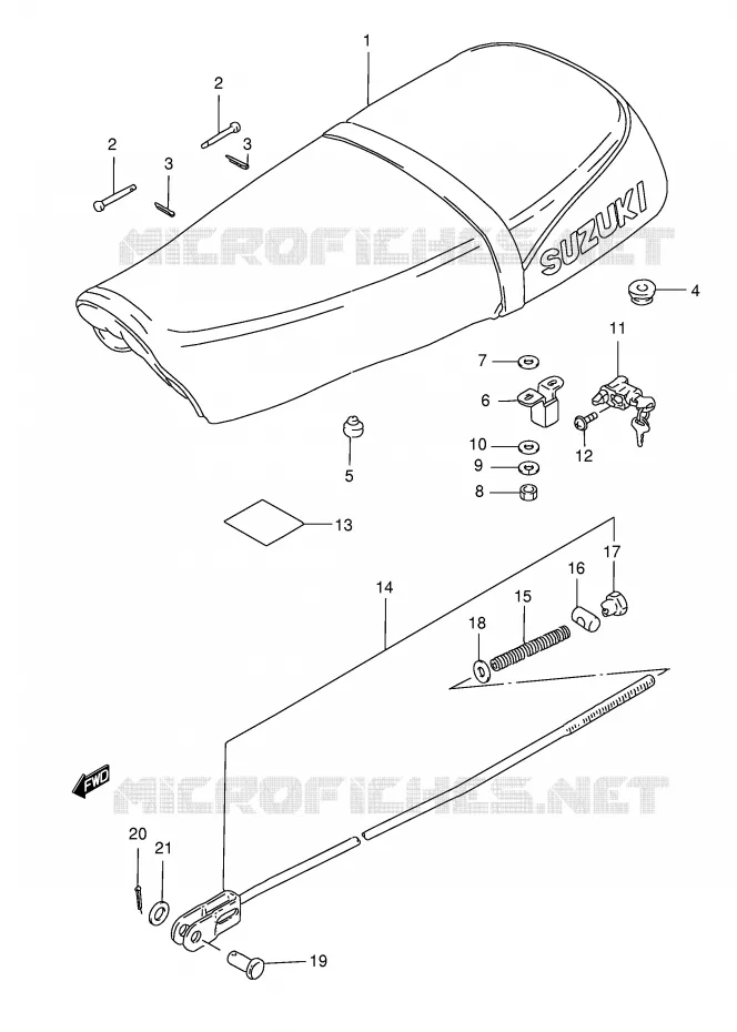 SEAT (VOIR NOTE) Suzuki MOTO 185 TS-ER 2000  TS185ERY(E1)