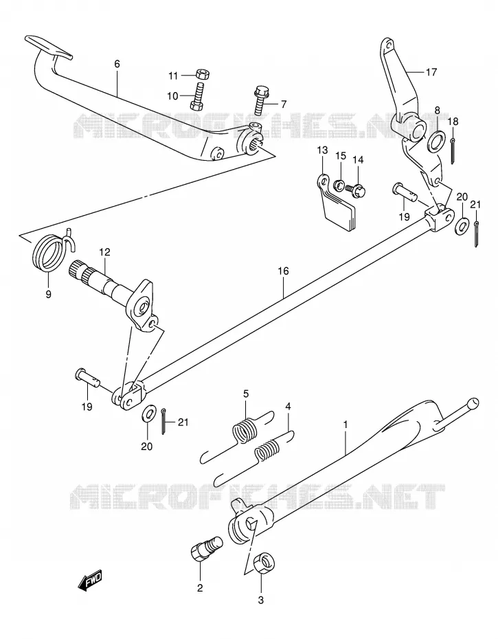 STAND - ACHTER REMPEDAAL Suzuki MOTO 250 INTRUDER 2000  VL250Y(E2)