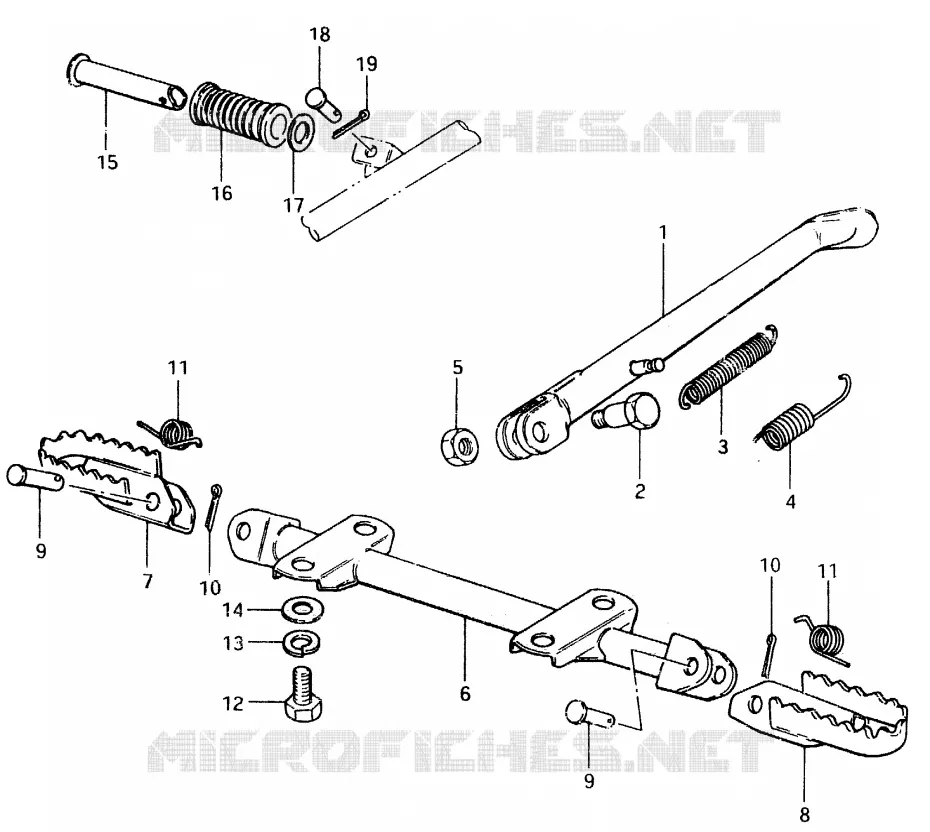 STAND - FOOTREST (E22) Suzuki MOTO 125 TS-ER 1996  TS125ERT(T/X)