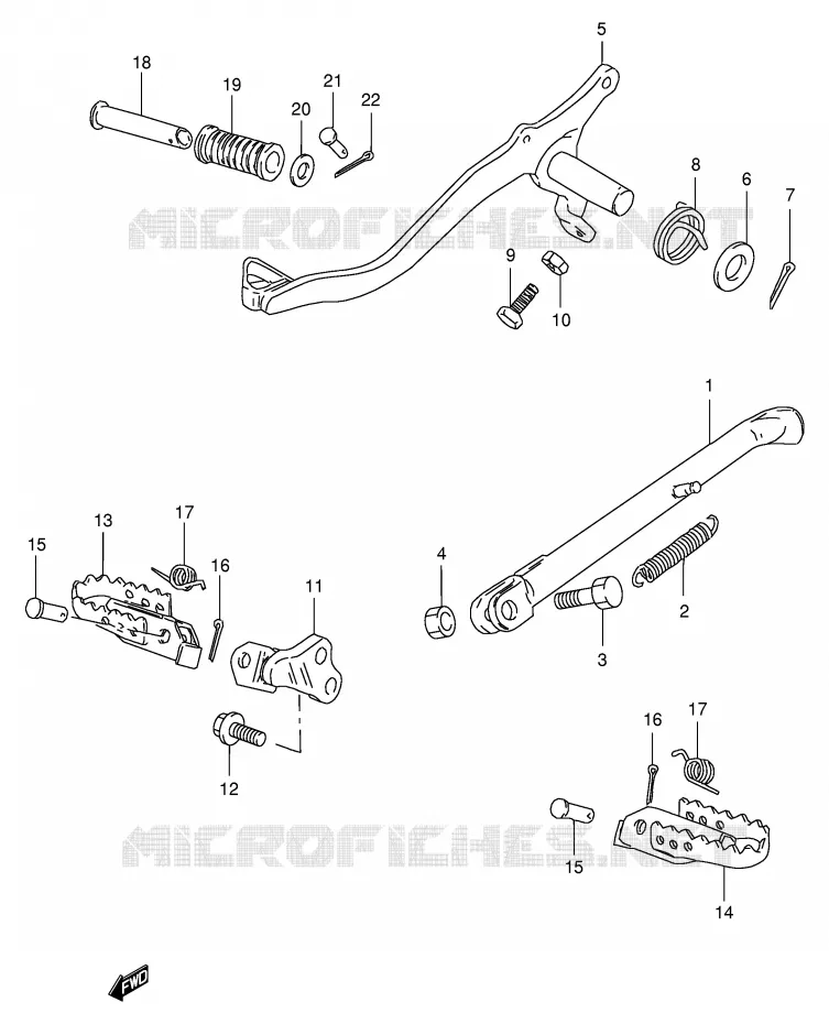 STAND - FOOTREST Suzuki MOTO 125 TS-ER 1998  TS125ERCW(E1)