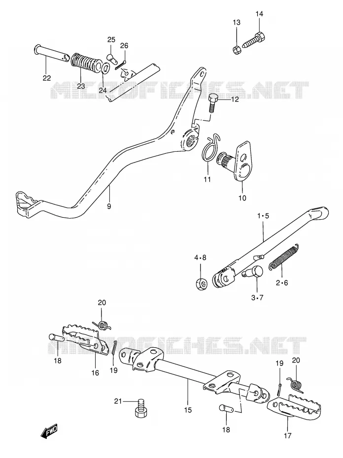 STAND (MODELE X/Y/K1) Suzuki MOTO 185 TS-ER 1996  TS185ERT(E1)