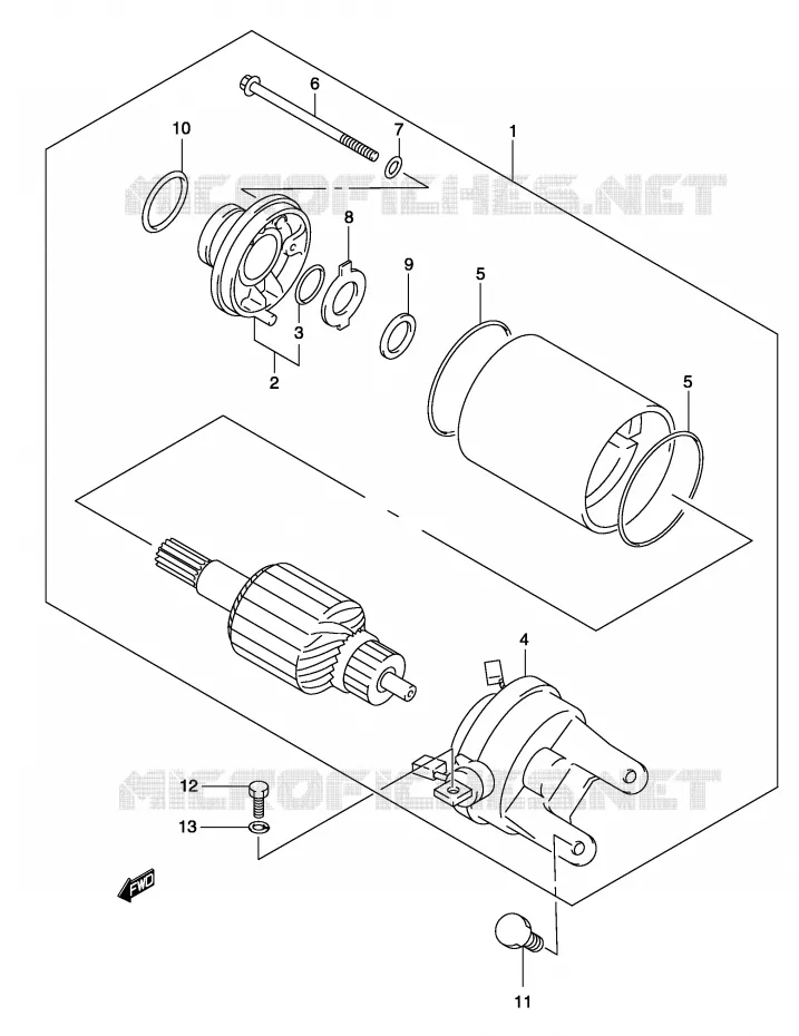 STARTMOTOR Suzuki SCOOTER 150 BURGMAN 2004  UH150K4(P19)
