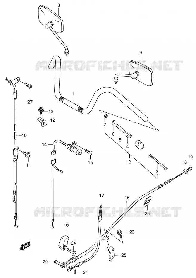STUUR (MODELE K1/K2/K3/K4) Suzuki MOTO 800 INTRUDER 2002  VS800GLK2(E3/E28)