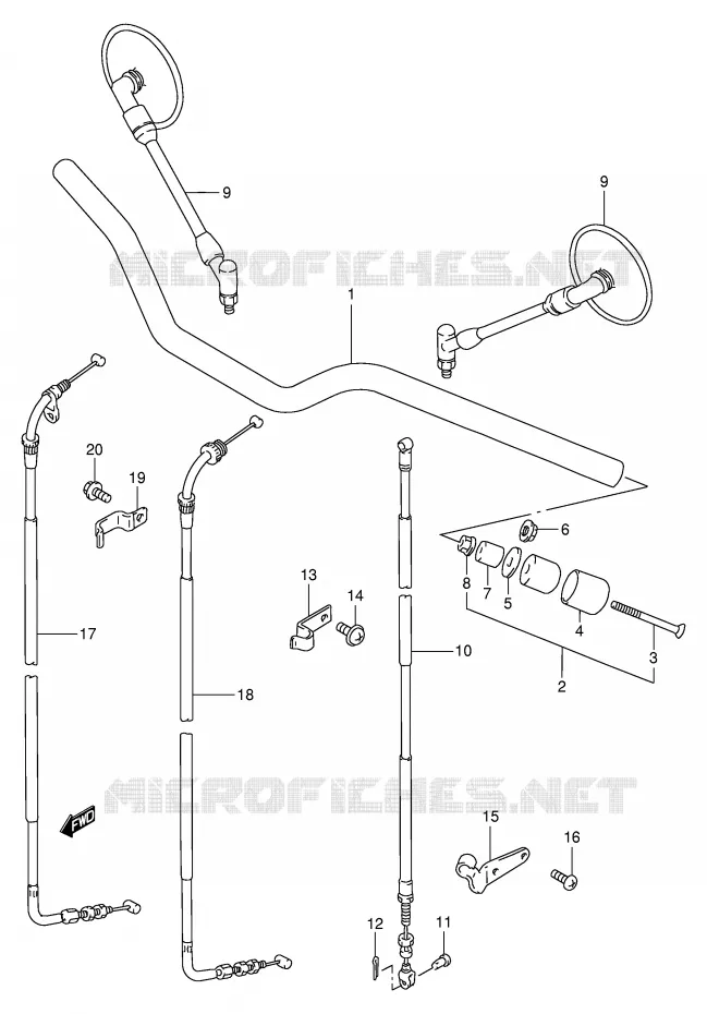 STUUR (MODELE V/W/X) Suzuki MOTO 250 TU 1998  TU250XW(E2)