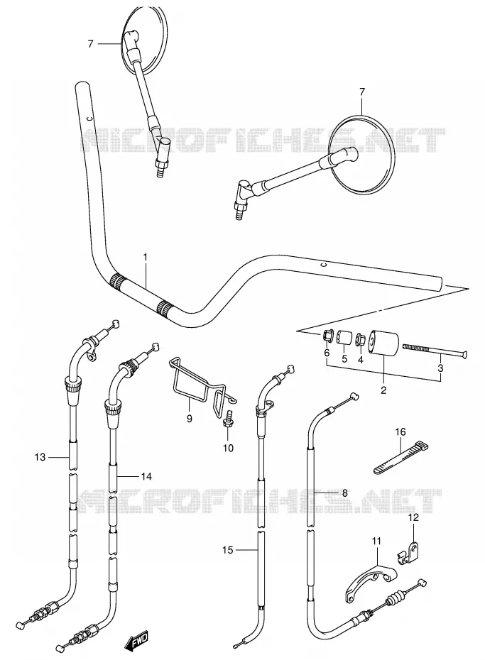 STUUR (MODELE Y/K1) Suzuki MOTO 250 INTRUDER 2000  VL250Y(E2)
