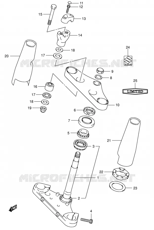 STUURKOLOM (MODELE K1/K2/K3/K4) Suzuki MOTO 800 VOLUSIA 2004  VL800ZK4(E2)