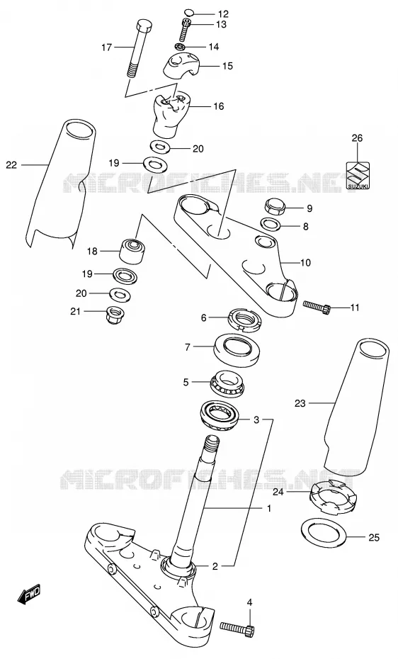 STUURKOLOM (MODELE K5) Suzuki MOTO 800 VOLUSIA 2002  VL800K2(E2)