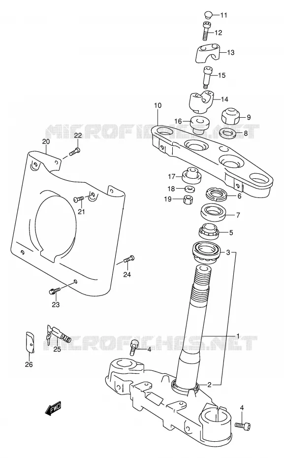STUURKOLOM (MODELE Y) Suzuki MOTO 1500 INTRUDER 2002  VL1500K2(E2)