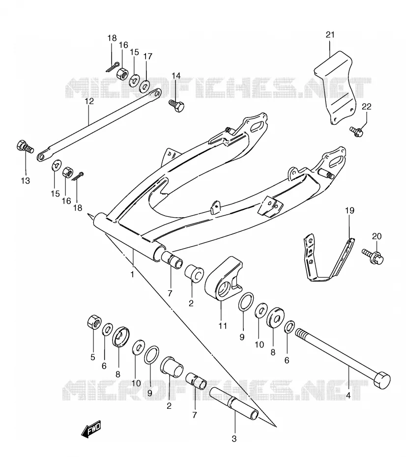 SWINGARM (MODELE T/V/W/Y) Suzuki MOTO 185 TS-ER 1996  TS185ERT(E1)