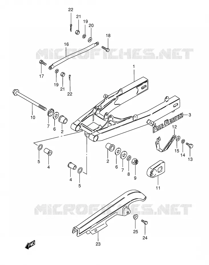 SWINGARM (MODELE Z) Suzuki MOTO 125 TS-ER 1994  TS125ERR(E1)