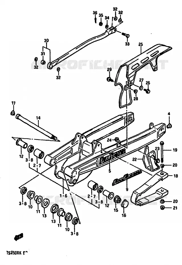 SWINGARM Suzuki MOTO 250 TS-X 1987  TS250XH(E/G/H/J/K)